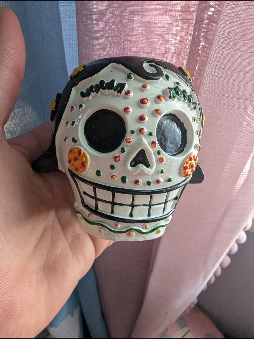 Day Of The Dead Sugar Skull Candle Holder